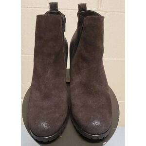 PAUL GREEN Rockin Bootie US 8 Brown Suede Metallic Zipper Ankle Boot 5.5 AU $398